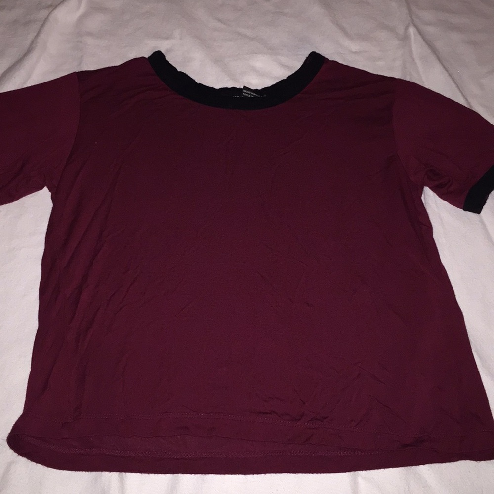 Maroon & black crop top